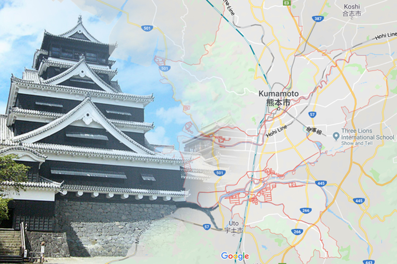 Kumamoto-map-castle-スリーライオンズ-インターナショナルスクール熊本県熊本市-threelions-Best-international-school-in-Japan